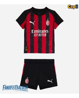 AC Milan Echipament de Fotbal Replică 2025-26 Copii Acasa (+ Șorturi)
